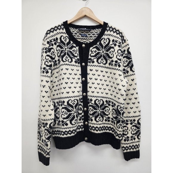Polo Ralph Lauren Mens Size XL Hand Knit Wool Cardigan Nordic Sweater Jacket - Picture 1 of 9
